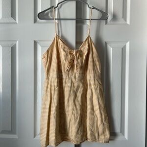 Lulu's Sunny Yellow Checkered Dress